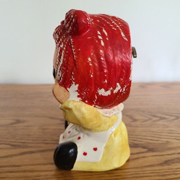 Vintage 1975 Raggedy Ann Ceramic Coin Bank With Music Box - Works! - Picture 12 of 15